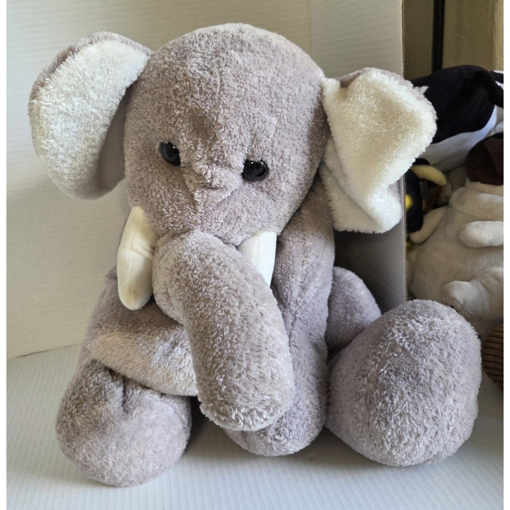 Animal Adventure Gray Elephant Plush Stuffed Animal Toy Pillow Floppy 23" 2002